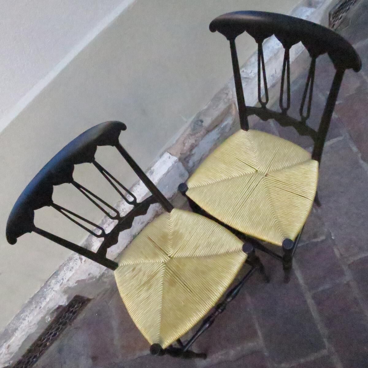 2 chairs wooden lacquered 1950s