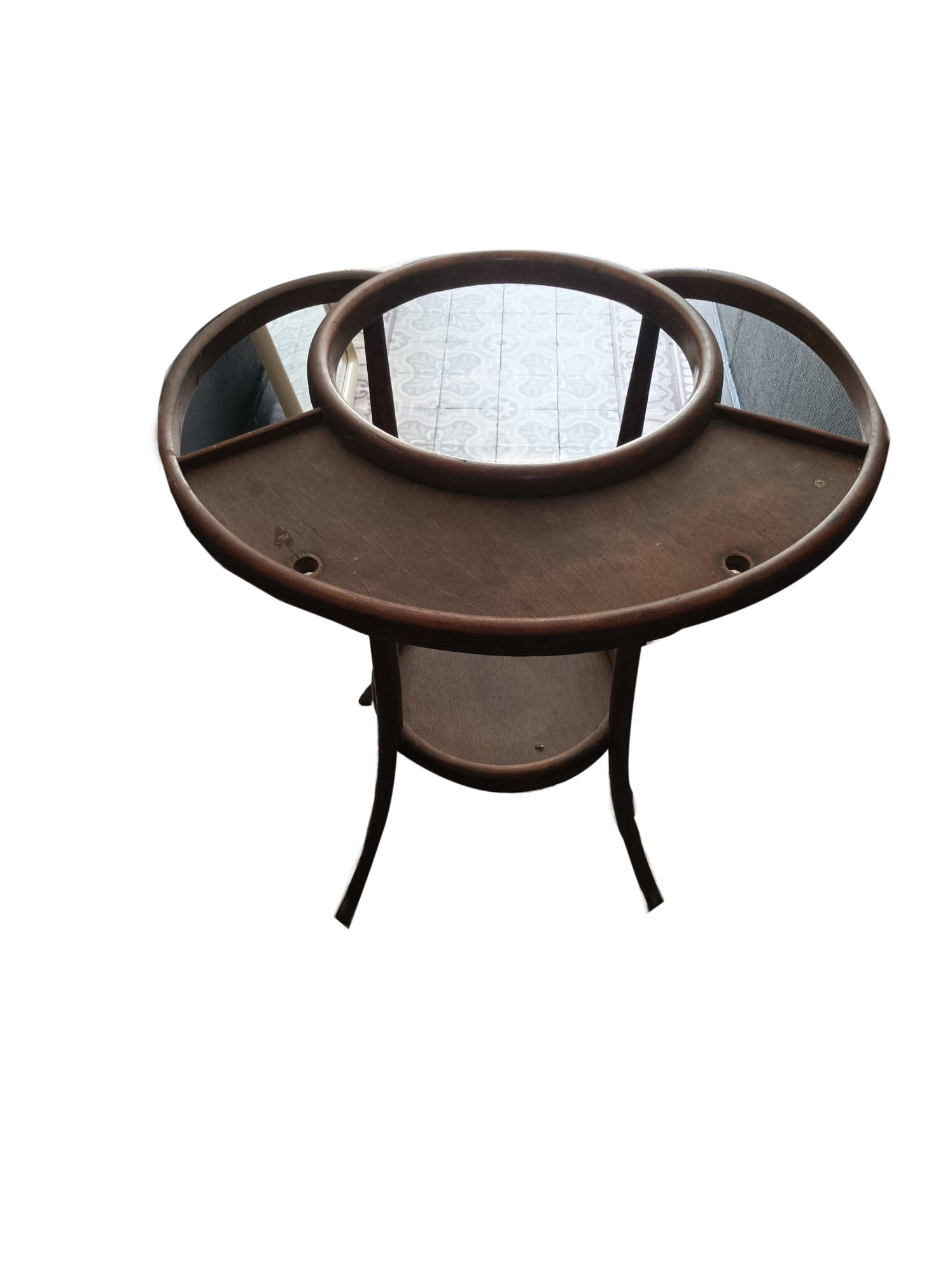 Meuble de barbier ancien coiffeuse guéridon Baumann 1920 art déco