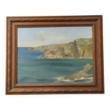 Tableau huile sur toile marine signée