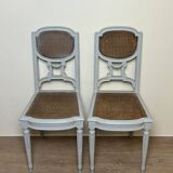 Pair Of Louis XVI Ceremonial Chairs In Lacquered Wood