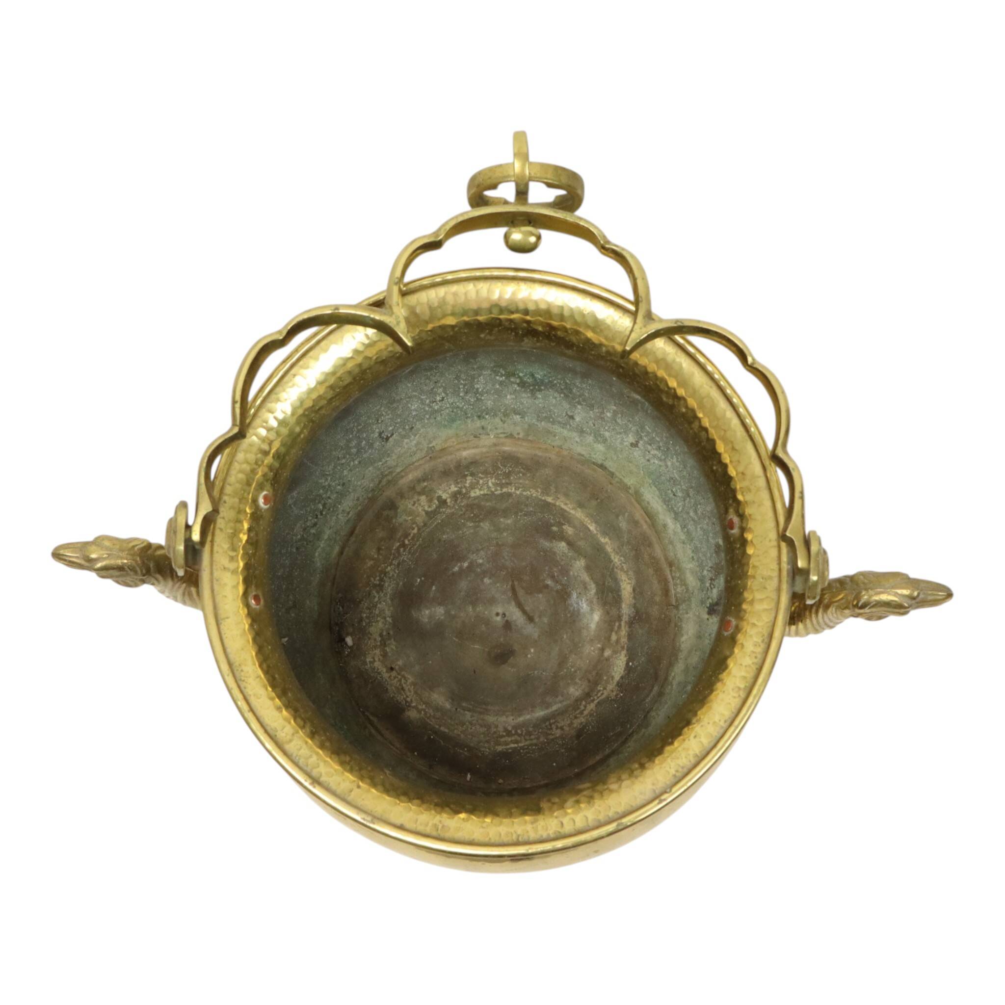Large Copper Kettle Jardinière Flowerpot Griffin Brass