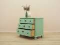Solid pine chest of drawers painted green, three drawers, Denmark 1950s