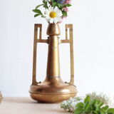 Pair of art nouveau copper and brass vases by Gustave Serrurier-Bovy