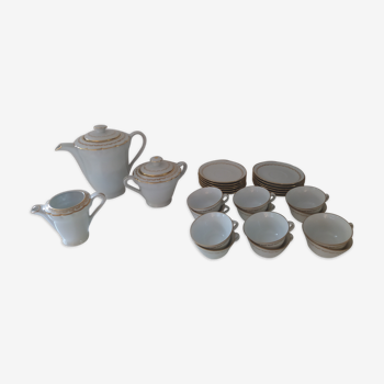 Complete coffee service in porcelain pasta and enamels from Limoges