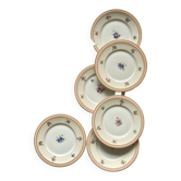 6 small dessert plates Limoges dessert flowers old porcelain Charles Ahrenfeldt