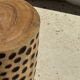 Stool, side table, end table in cylindrical solid mango wood.