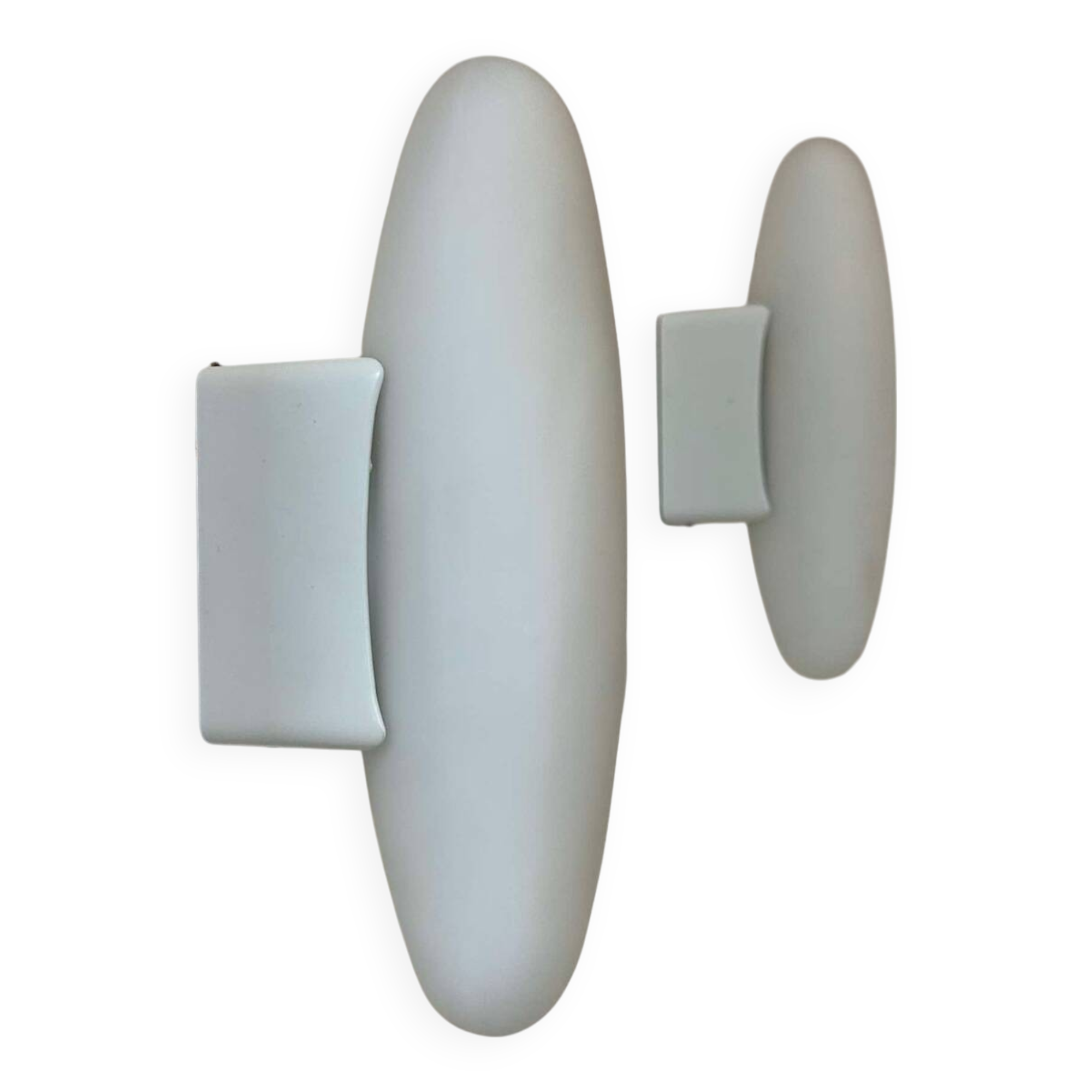 Pair of vintage opaline wall lights, France 1980