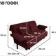 Ligne Roset (Multy Claude Brisson) - 3-seater - with armrests - colour cassis