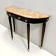 Ebonized Beech Console with a Demilune Macchiavecchia Marble Top attr. to Paolo Buffa