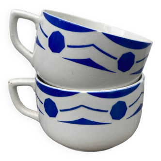 Duo of Sarreguemines cups, 1960