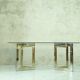 Italian modern brass and chrome coffee table, 1970