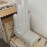 Vintage bookends in the shape of ceramic hands