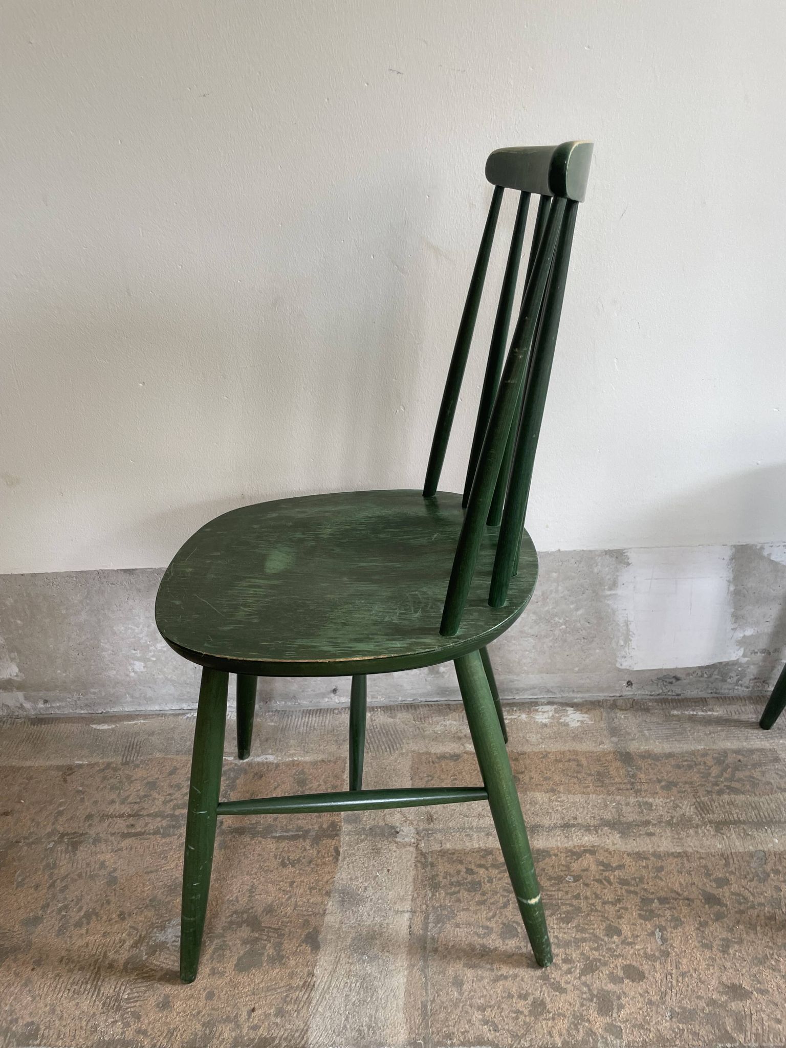 Cinq chaises Fanett vertes par Ilmari Tapiovaara pour Edsby-ken