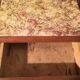 Beech bedside table on marble; 30/40s
