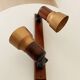 Vintage double spot wall light in wood and brass 80s