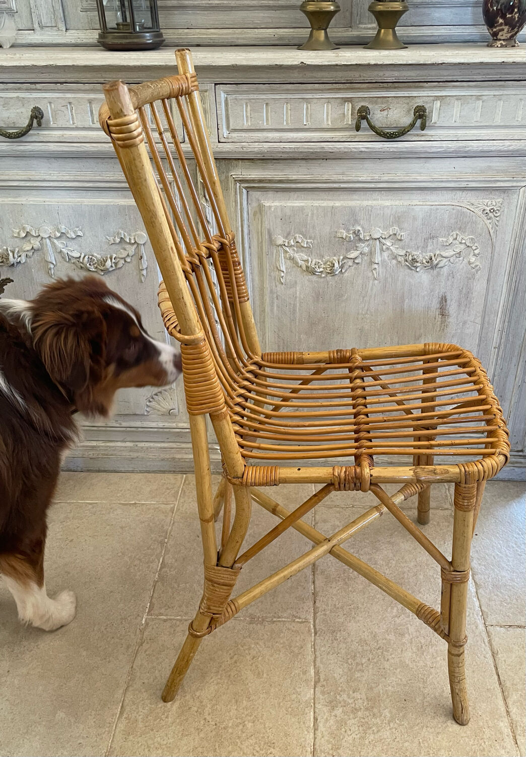 Set of four rattan chairs