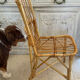 Lot de quatre chaises en rotin