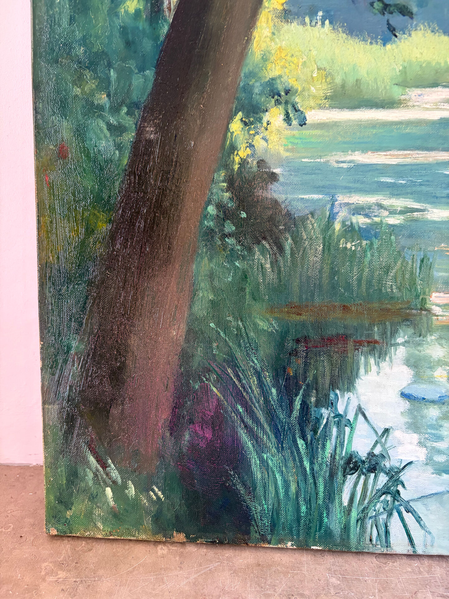 Lac aux nénuphars, huile sur toile