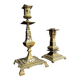 Deux bougeoirs style orientaliste en bronze doré époque fin XIXeme vers 1880