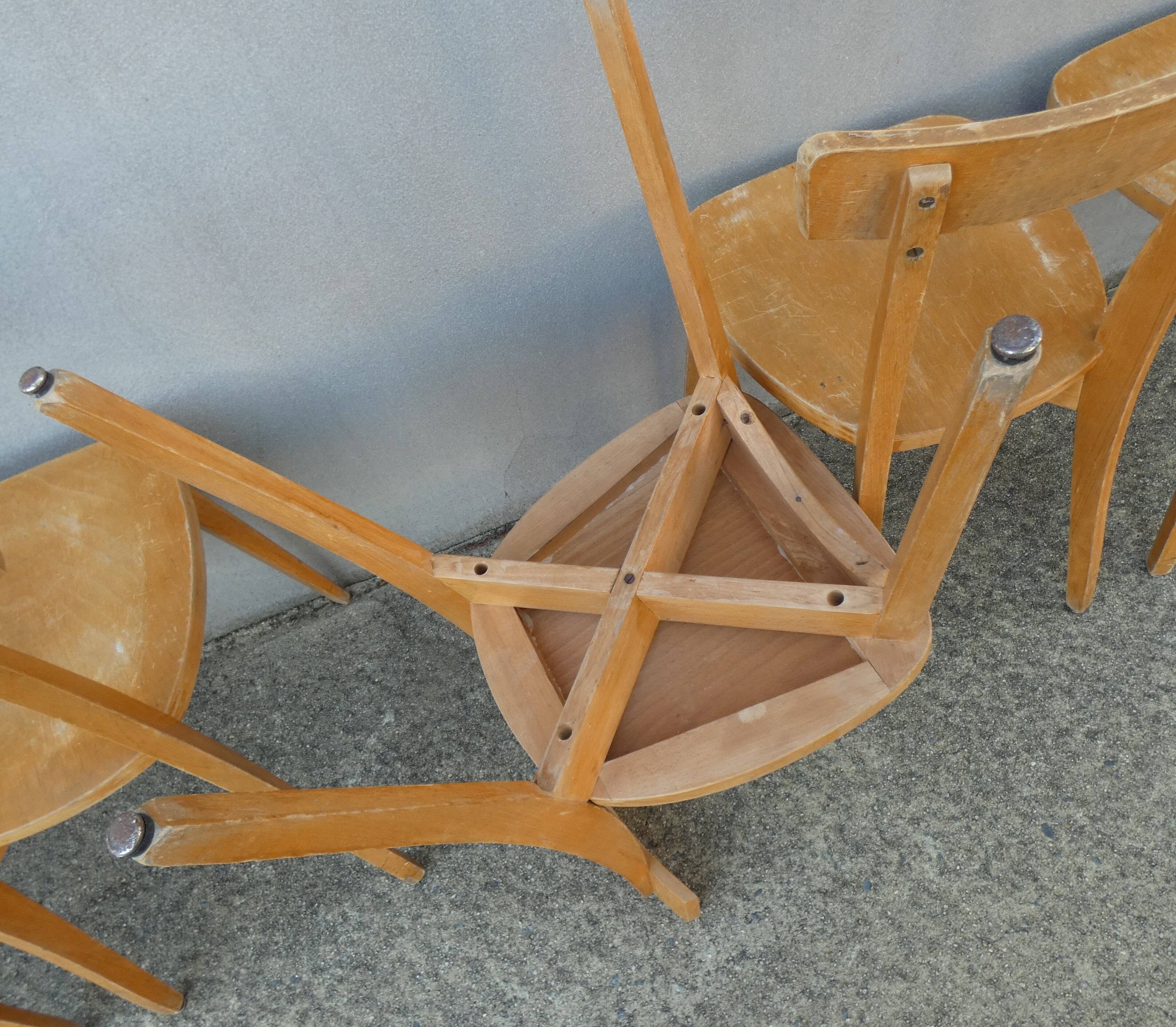 6 chaises de bistrot luterma vintage