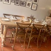 Large Restored Solid Oak Dining Table – Whitewashed Finish