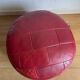 Red patchwork leather pouf