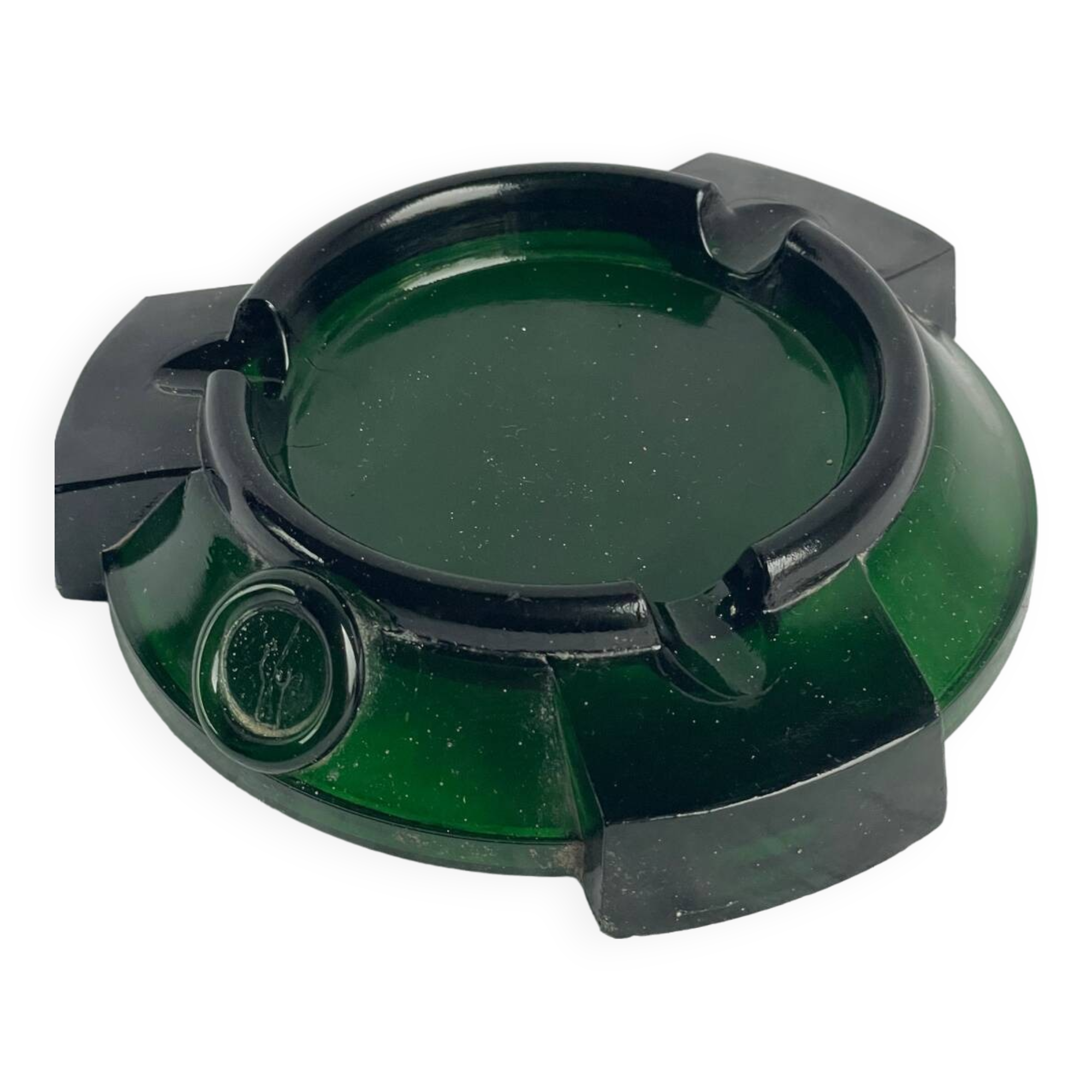 Green glass ashtray 70