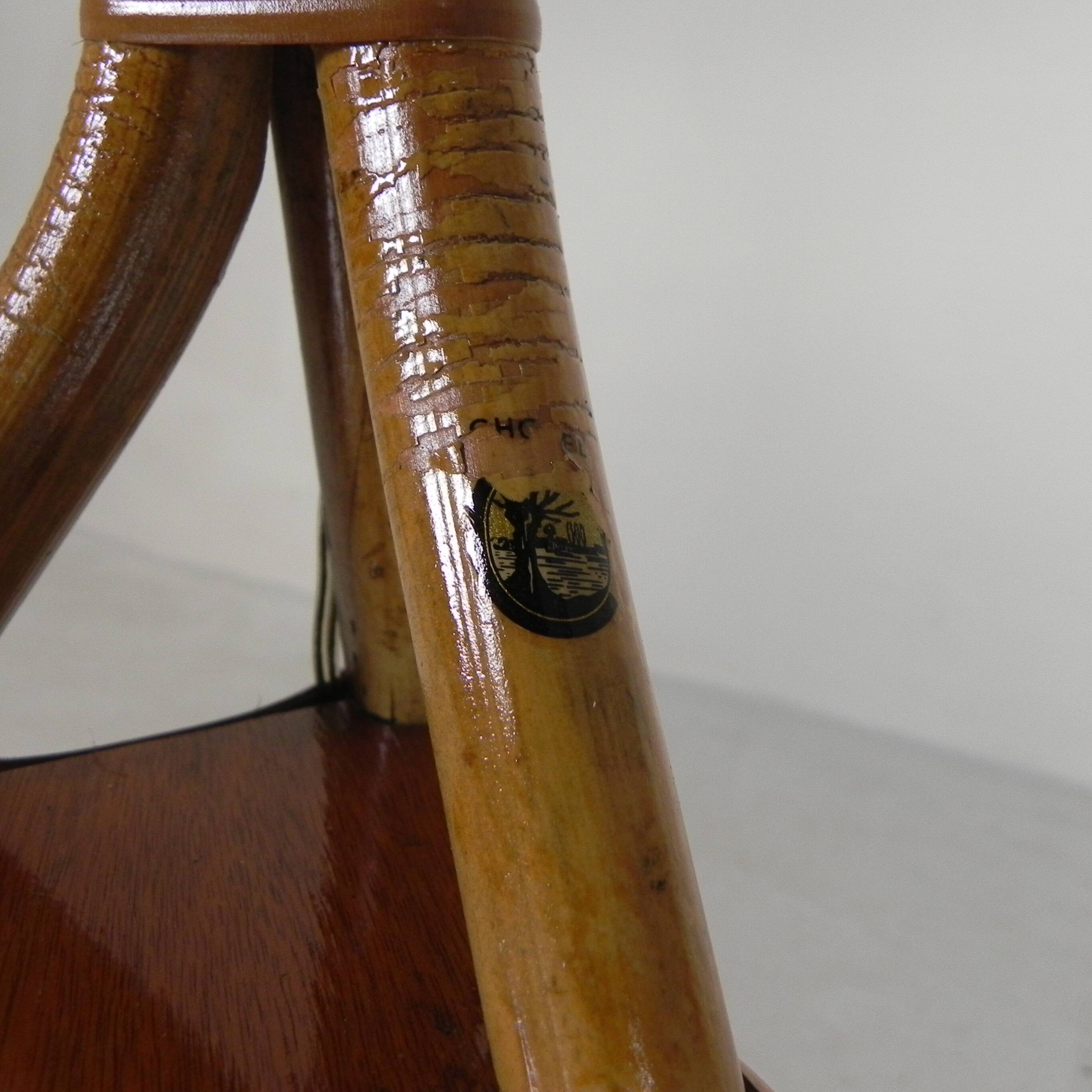 Bamboo floor lamp, 1950s