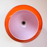 Suspension en opaline orange ronde Space Age, 1970
