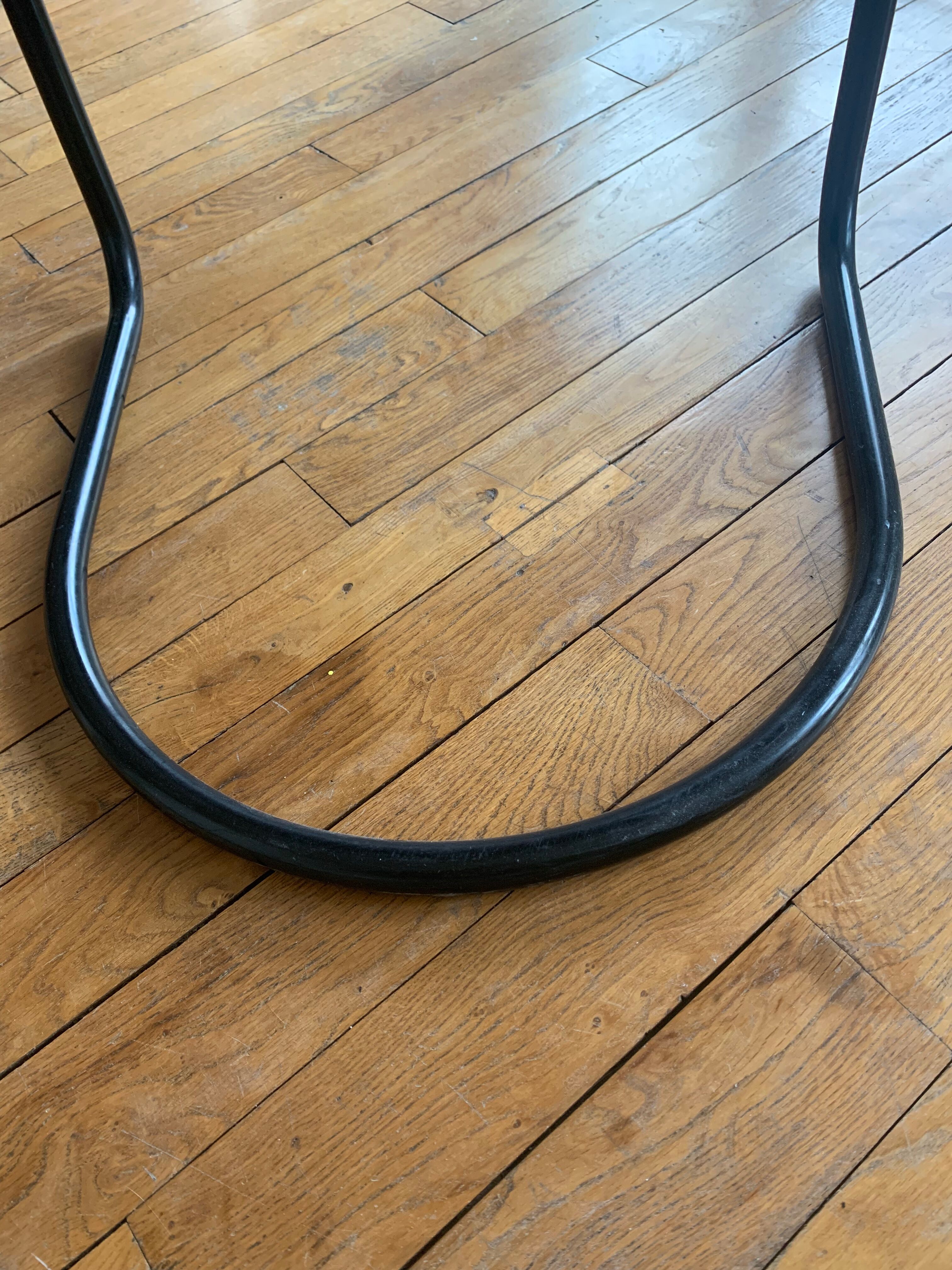 Armchair in black aluminum and leather by Effezeta, 1970