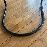 Armchair in black aluminum and leather by Effezeta, 1970