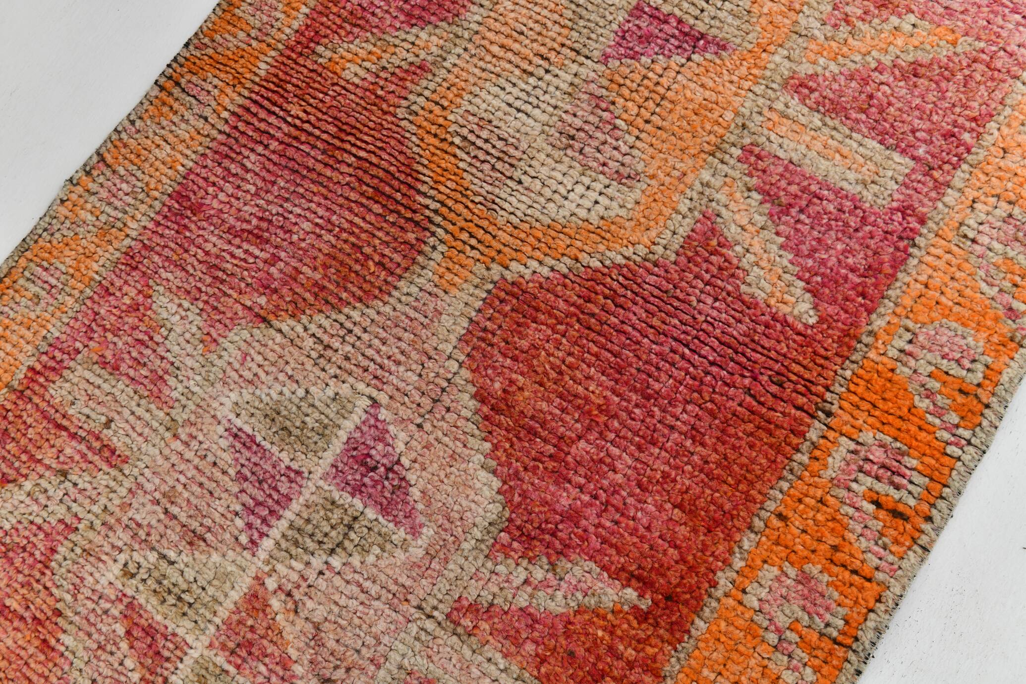 3x10 Turkish Red & Orange Vintage Runner Rug, 90x295Cm