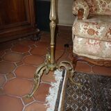 Floor lamp in bronze shade into pork bladder