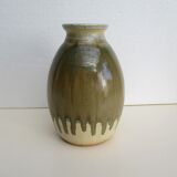 Enamelled sandstone vase