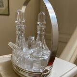 Service oil vinegar salt pepper with tray