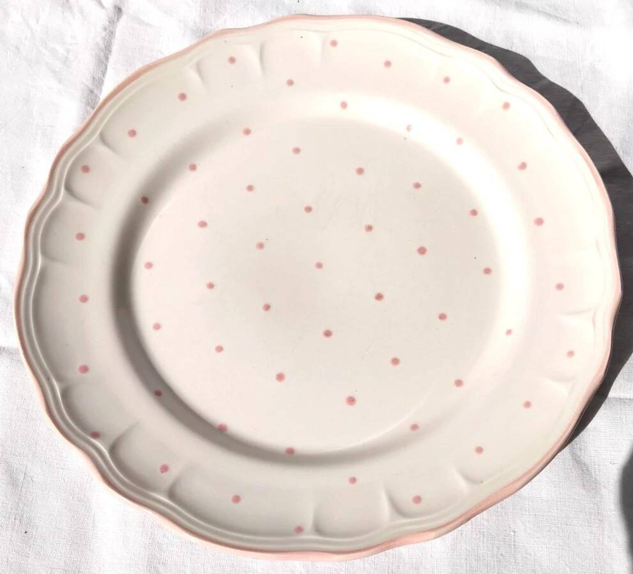 Pair of Vintage Hand-Painted Flat Plates from Salins Les Bains