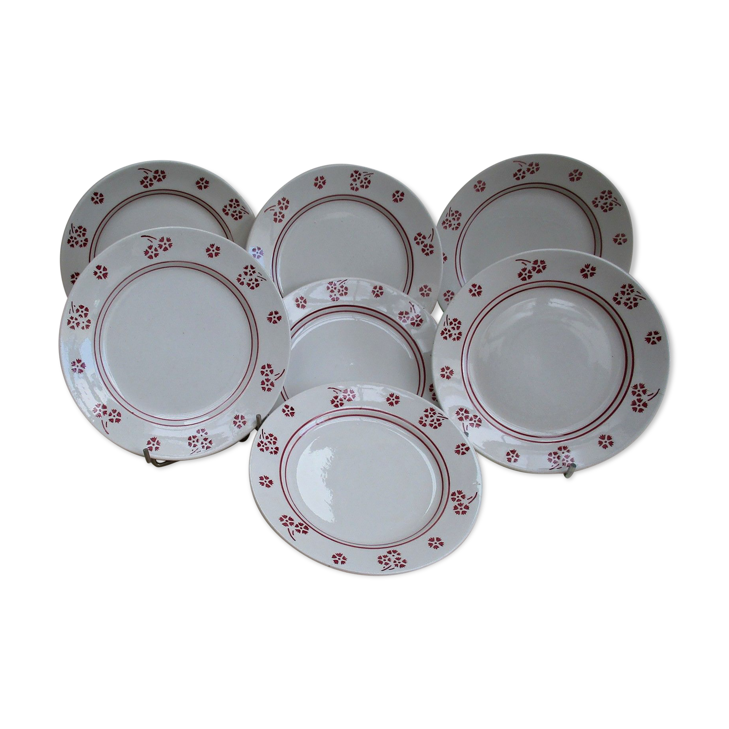 7 dessert plates in earthenware K G de Lunéville Model Danièle