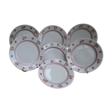 7 dessert plates in earthenware K G de Lunéville Model Danièle