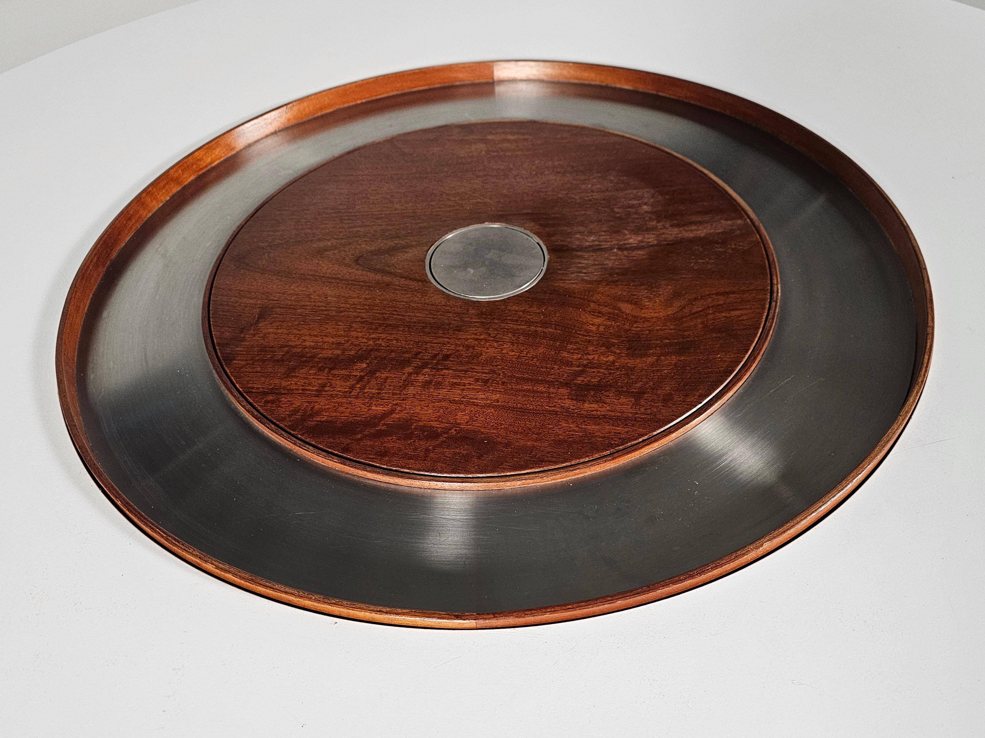 Dining table in walnut, laminate and steel by Silvio Coppola for Bernini, Italy.