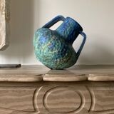 Blue amphora vase dyed nympheas