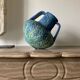 Blue amphora vase dyed nympheas