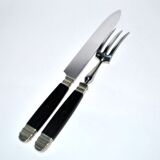 NILOX Stainless steel and ebony meat cover Empire knife + fork set
