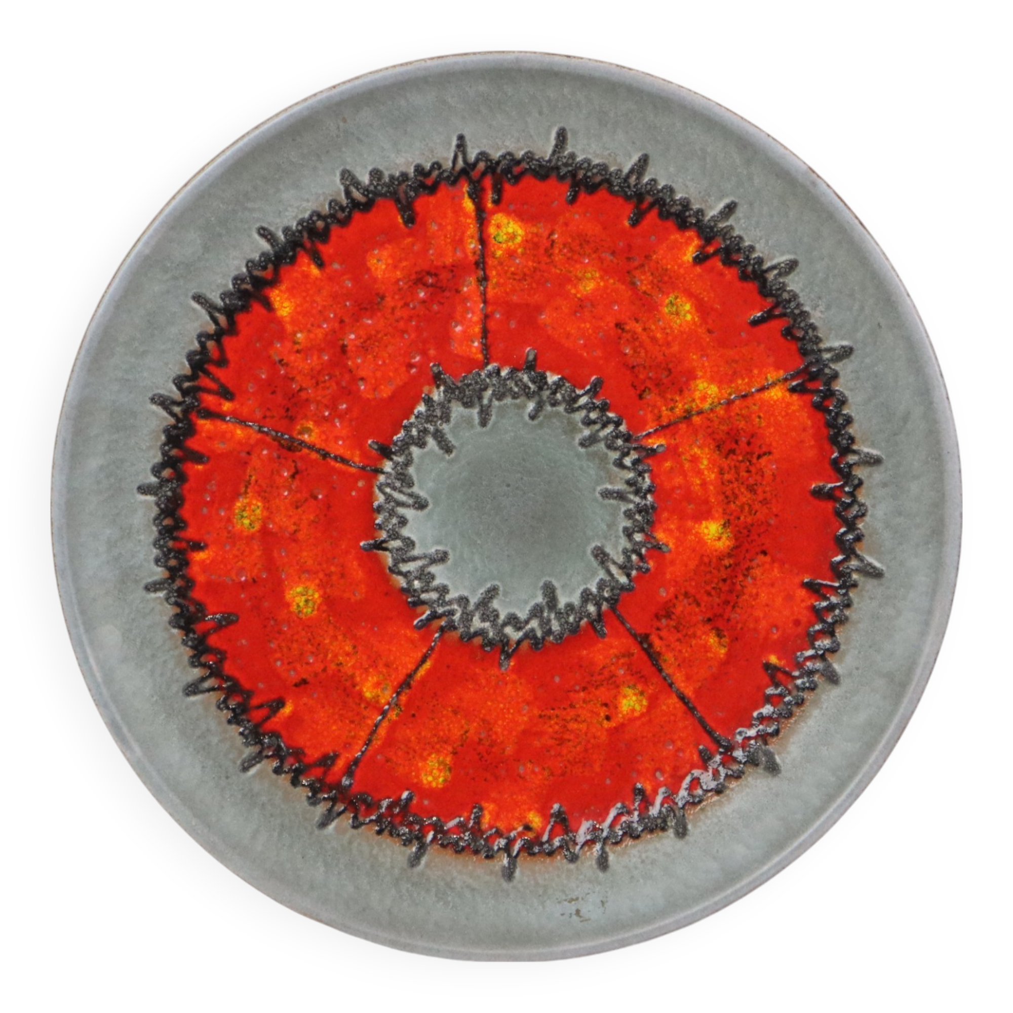 Énorme bol à fruits en lave orange Fat Lava, décoration murale, 41 cm