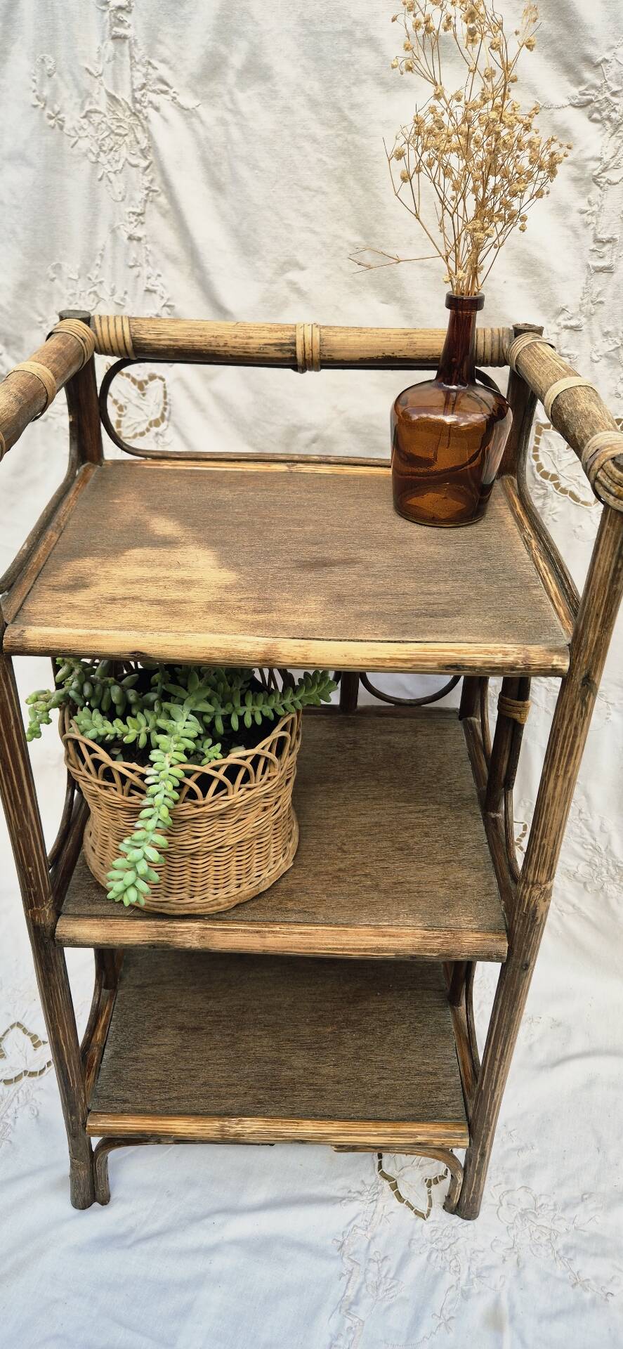 Rattan shelf