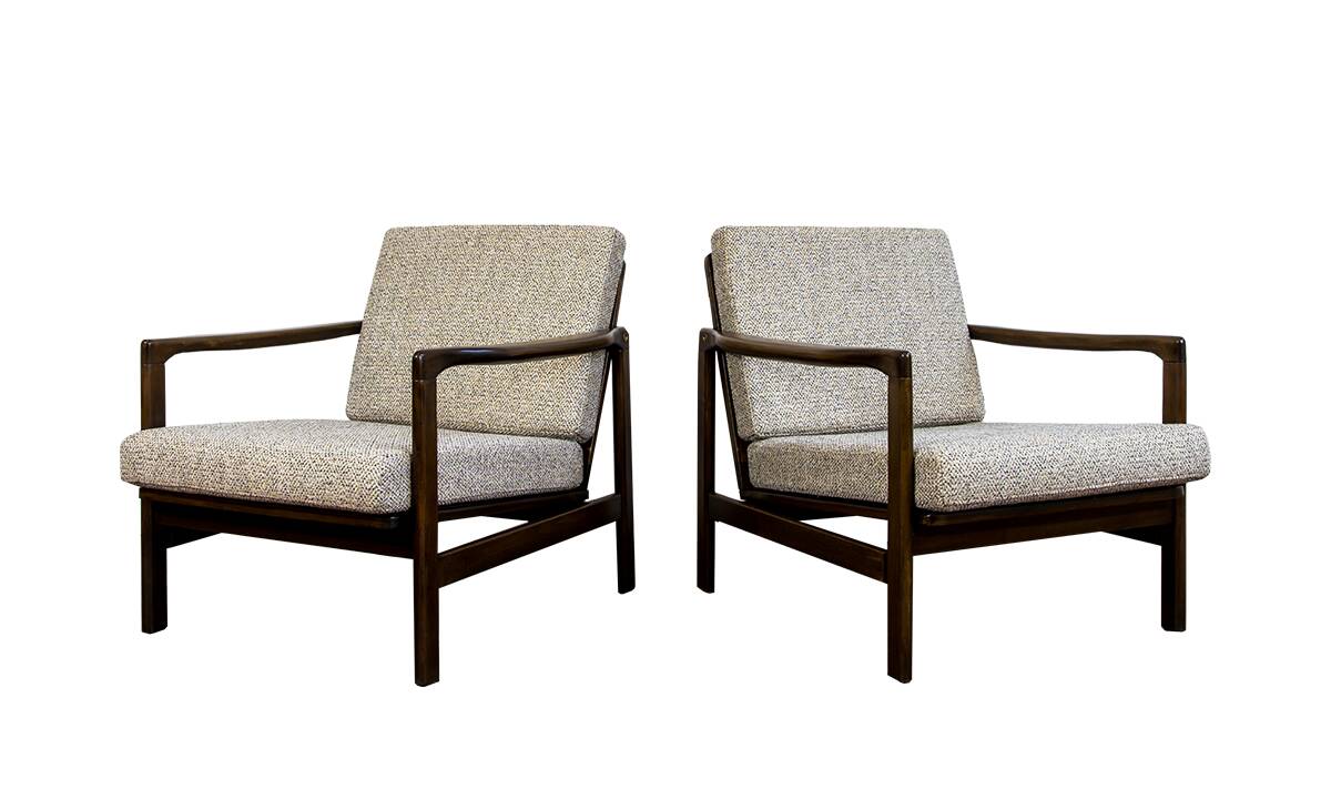 Mid Century Armchairs By Zenon Bączyk, 1960's, Set Of 2