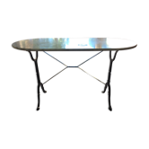 Bistro table bar marble top white feet cast iron black design art