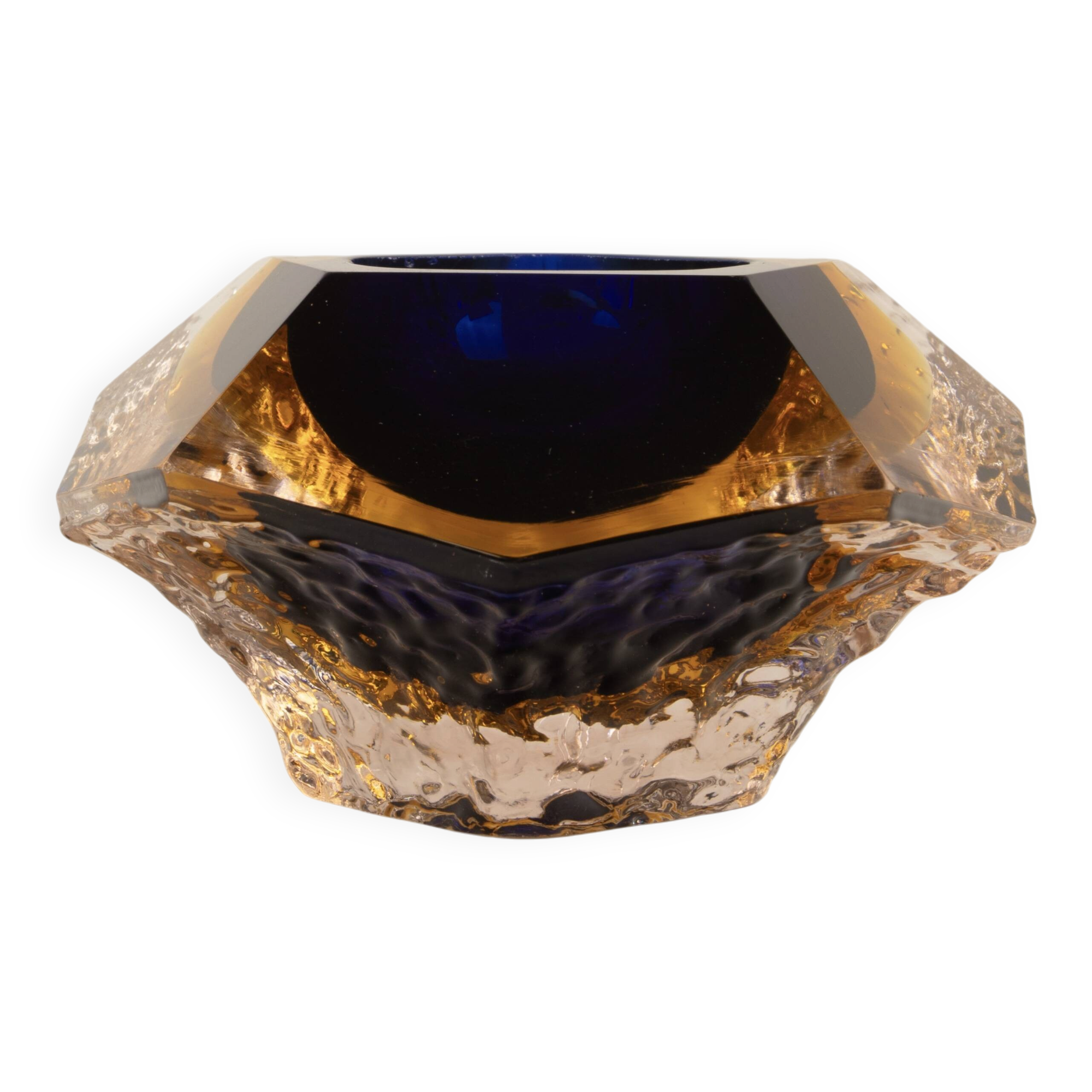 Sculptural submerged glass ashtray by Gianfranco Mandruzzato Murano 1970