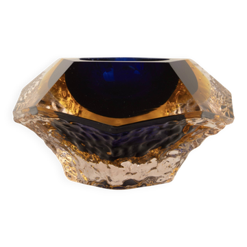 Sculptural submerged glass ashtray by Gianfranco Mandruzzato Murano 1970