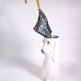 Umbrella holder ceramic dog design italy