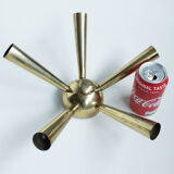 Italian Brass Star Burst Flush Mount in the manner of Arredoluce